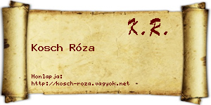 Kosch Róza névjegykártya